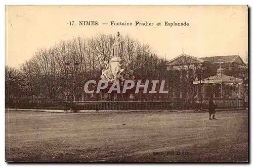 Nimes Cartes postales Fontaine Pradier et esplanade