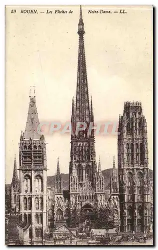 Rouen Cartes postales Les fleches de Notre DAme