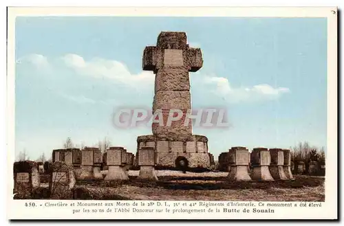 Ansichtskarte AK Cimetiere et monument aux morts de la 28eme DI Butte de Souain