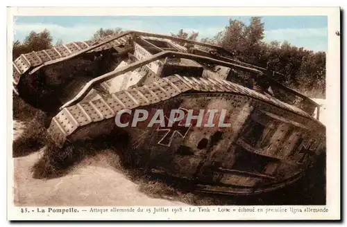 Ansichtskarte AK La Pompelle Attaque allemande du 15 juillet 1918 Le tank Lotte