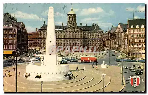 Amsterdam - Dam avec Palais Royal et Monument National - Ansichtskarte AK