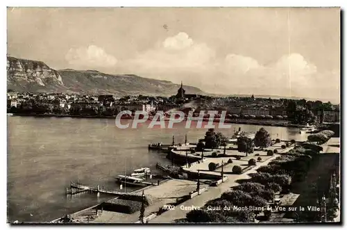 Suisse - Schweiz - Geneve - Quai du Mont Blanc et vue sur la ville - Ansichtskarte AK