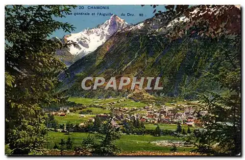 Chamonix - Vue Generale et l&#39Aiguille du Dru - Cartes postales