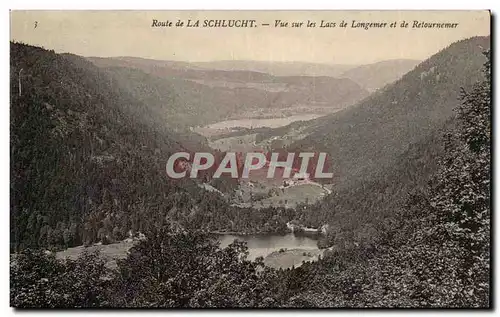 Route de la Schlucht - Vue sur les Lacs de Longemer et de Retournemer - Cartes postales