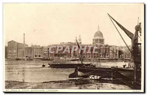 Angleterre - England - London - pauls from bankside - bateau - boat - Cartes postales