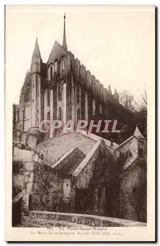 Le Mont Saint Michel - La Merveille et Remparts du cote Nord - Ansichtskarte AK