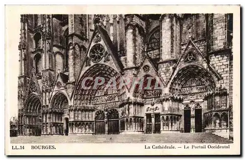 Bourges - la Cathedrale - Le Portail Occidental - Ansichtskarte AK