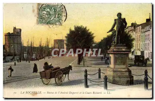 la Rochelle - Statue de l&#39Amiral Duperre et le Cours Richard - cheval - Cartes postales