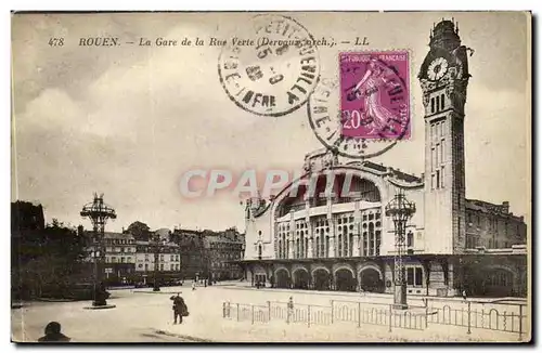 Rouen Cartes postales La gare de la rue Verte (Dervaux)