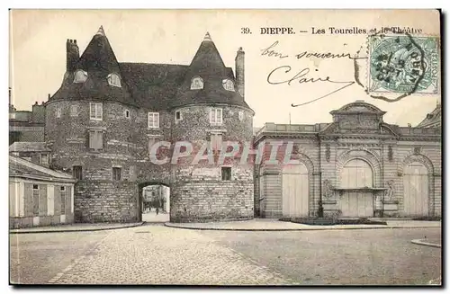 Dieppe Cartes postales Les Tourelles et le theatre