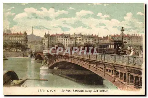 Lyon Cartes postales Le pont Lafayette (tramways)