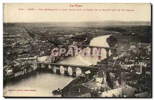 Albi Ansichtskarte AK Vue generale (les deux ponts sur le Tarn) de la plateforme de Ste Cecile