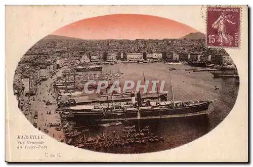 Marseille Cartes postales Vue generale du vieux port (baetau)