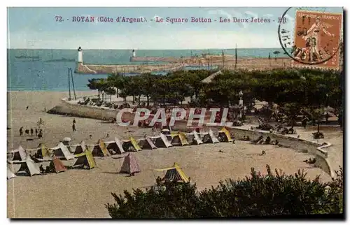 Royan Cartes postales Le square Botton Les deux jetees