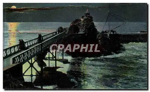 Biarritz Cartes postales Le rocher de la Vierge et la passerelle