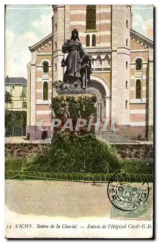 Vichy Ansichtskarte AK Statue de la charite Entree de l&#39hopital civil