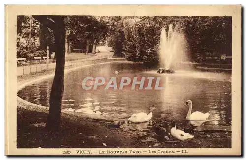 Vichy Ansichtskarte AK Le nouveau parc Les cygnes (swan)