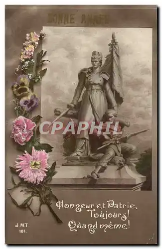 Cartes postales FAntaisie Honneur et patrie Toujours ! Quand meme (militaria) Bonne annee