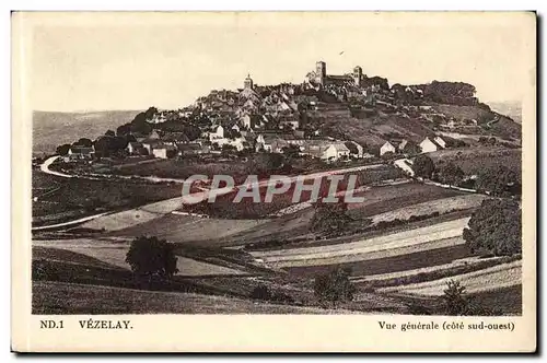 Vezelay Ansichtskarte AK Vue generale (cote sud ouest)