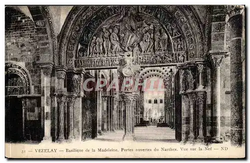 Vezelay Ansichtskarte AK Basilique de la Madeleine Portes ouvertes du Narthex