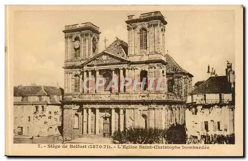 Belfort Cartes postales l&#39eglise Saint Christophe bombardee