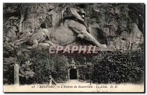Belfort Cartes postales l&#39entree du souterrain Le lion