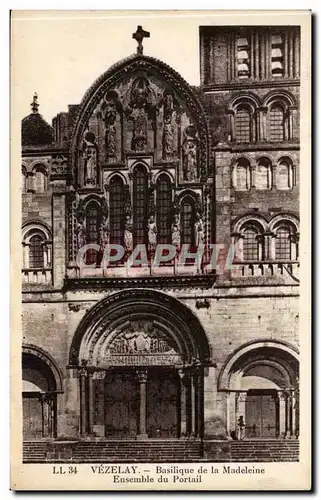 Vezelay Ansichtskarte AK Basilique de la Madeleine Ensemble du portail