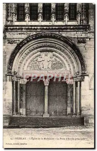 Vezelay Cartes postales Basilique de la Madeleine La porte de l&#39entree principale