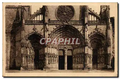 Bazas Cartes postales Portique et fronton dfe la cathedrale