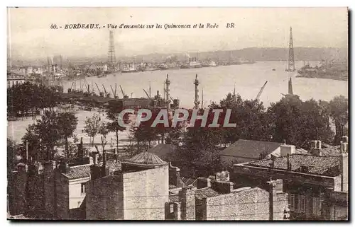 Bordeaux Cartes postales Vue d&#39ensemble sur les Quinconces et la rade