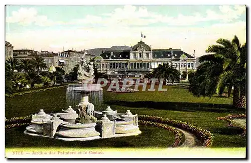 Nice Cartes postales Jardins des palmiers et le casino