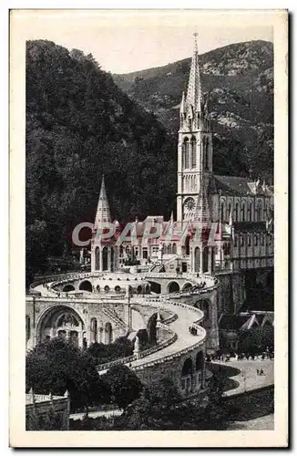 Lourdes Cartes postales Basilique vue de cote