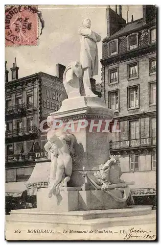 Bordeaux Cartes postales Le monument de Gambetta