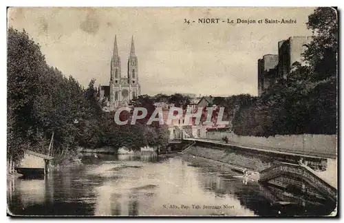 Niort Cartes postales Le donjon et Saint Andre