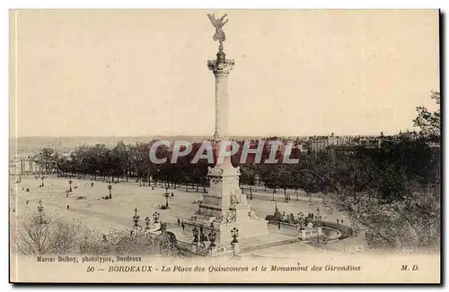 Bordeaux Ansichtskarte AK La place des Quinconces et le monument des Girondins