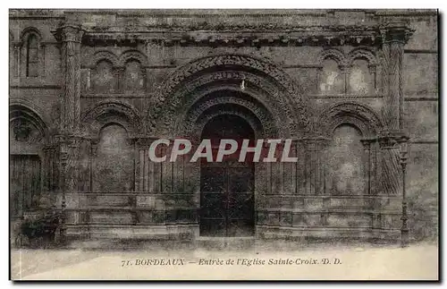 Bordeaux Cartes postales Entree de l&#39eglise Sainte croix