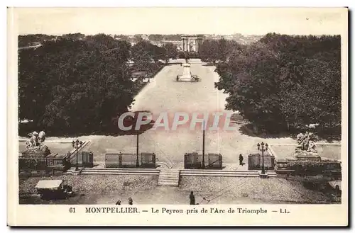 Montpellier - Le Peyrou pris de l'Arc de Triomphe - Cartes postales