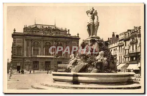 Montpellier - Le Theatre et la Fontaine des 3 Grace - Ansichtskarte AK