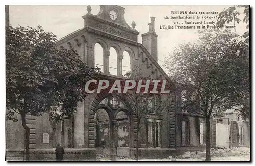 Reims - Les annees de bombardements 1914 - 1915 - Boulevard Lundy - Cartes postales