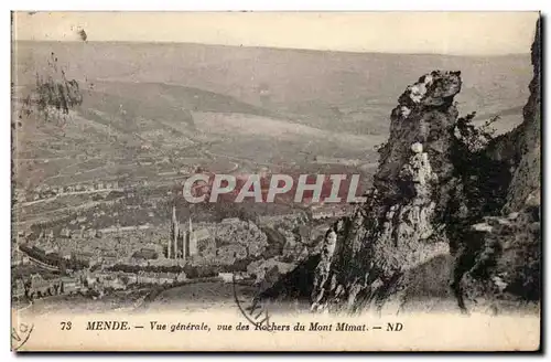 Mende - Vue Generale - Vue des Rochers du Mont Mimat - Cartes postales