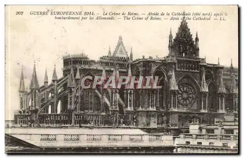 Guerre Europeenne 1914 - Le Crime de Reims - Abside de la Cathedrale bombardement par les allemands