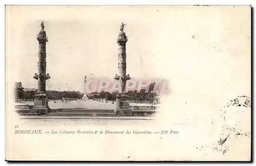 Bordeaux - Les Colonnes Rostrales et le Monument des Girondins - Cartes postales