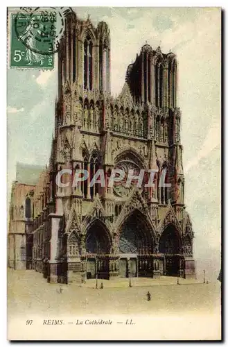 Reims Cartes postales la cathedrale