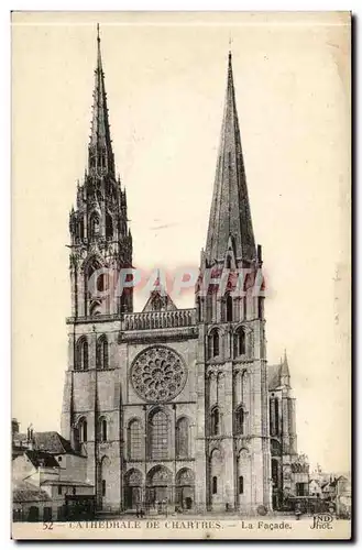 Chartres Cartes postales La cathedrale Facade