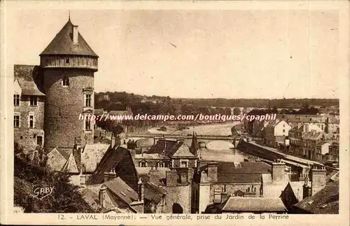 Laval - Vue Generale prise du Jardin de la Perrine - Cartes postales