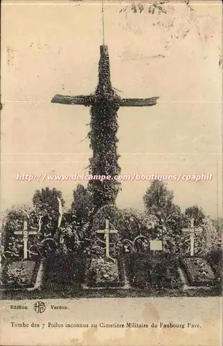 Verdun - Tombe des 7 Poilus inconnus au Cimitier Militaire du Faubourg Pave - Ansichtskarte AK