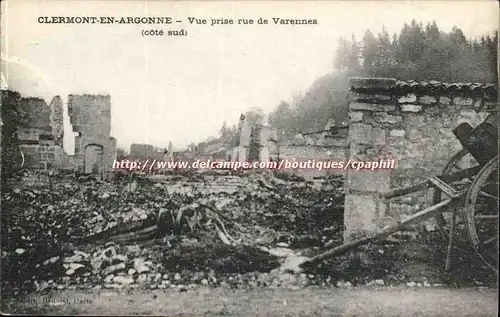 Clermont en Argonne - Vue prise rue de Varennes cote sud - Cartes postales
