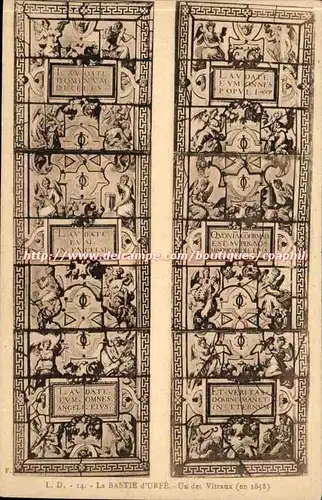 Cartes postales La bastie d&#39Urfe Un des vitraux (en 1858)