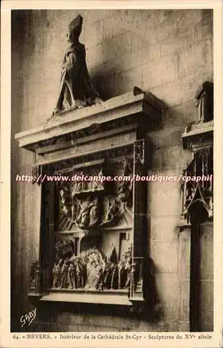 Nevers Ansichtskarte AK Interieur de la cathedrale St Cyr Sculptures du 1(eme