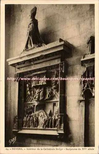 Nevers Cartes postales Interieur de la cathedrale St Cyr Sculptures du 1(eme